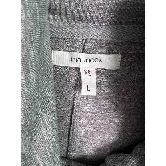maurices Womens Gray Long Sleeve Asymmetrical Button Neck Top Size L - Picture 3 of 10